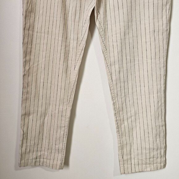 NWT LOFT MARISA LINEN BLEND STRIPED SOFT PANTS SIZE 8 WOMENS - Picture 7 of 15